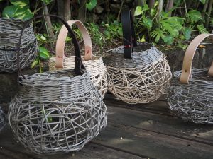 Weaving Woven Basket with Leather Handle - VIC Tourism